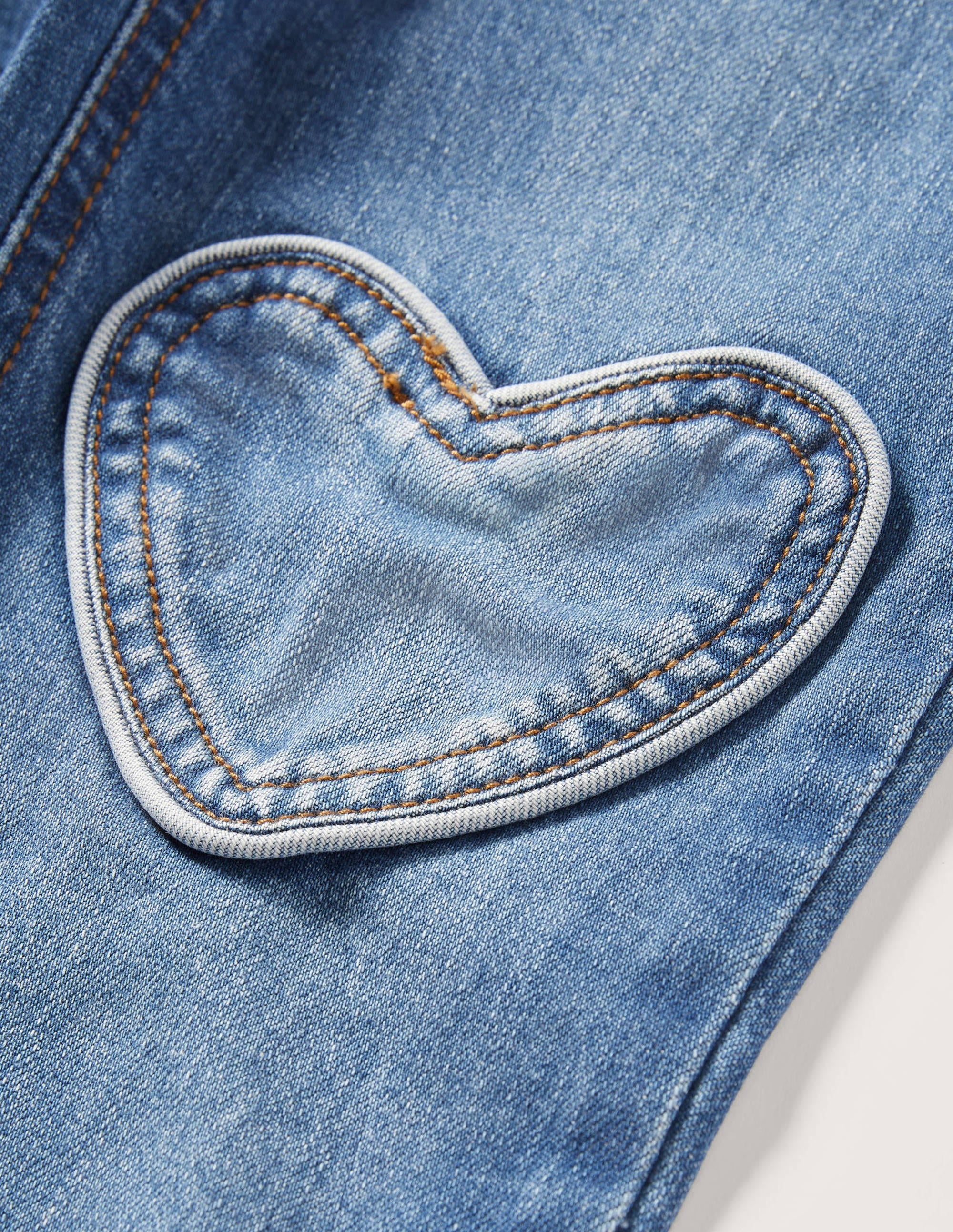 Heart Patch Jeans-Mid Vintage Denim - Image 3