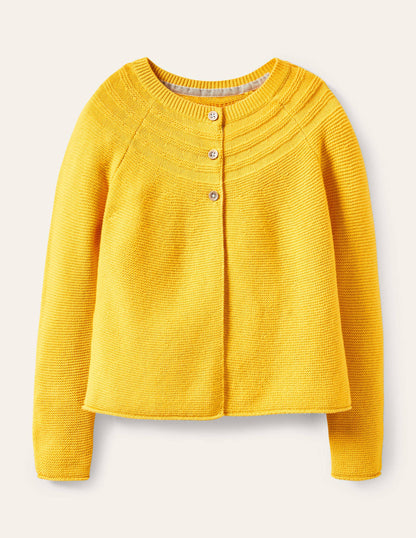 Cotton Cashmere Mix Cardigan-Sweetcorn Yellow-1