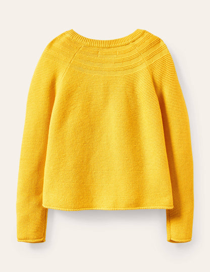 Cotton Cashmere Mix Cardigan-Sweetcorn Yellow-2
