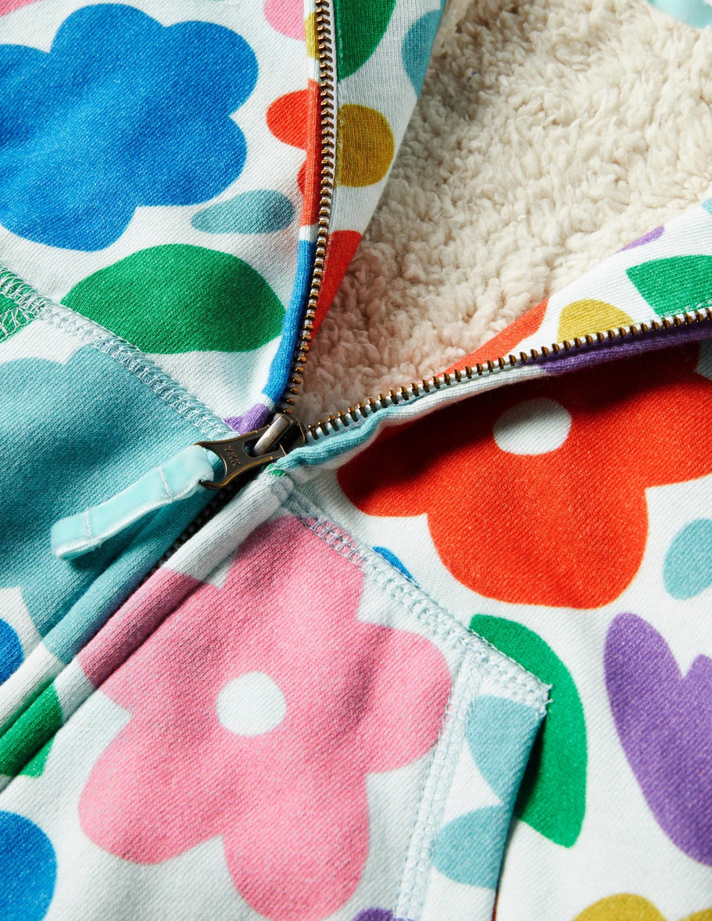 Shaggy-lined Hoodie-Multi Painted Floral