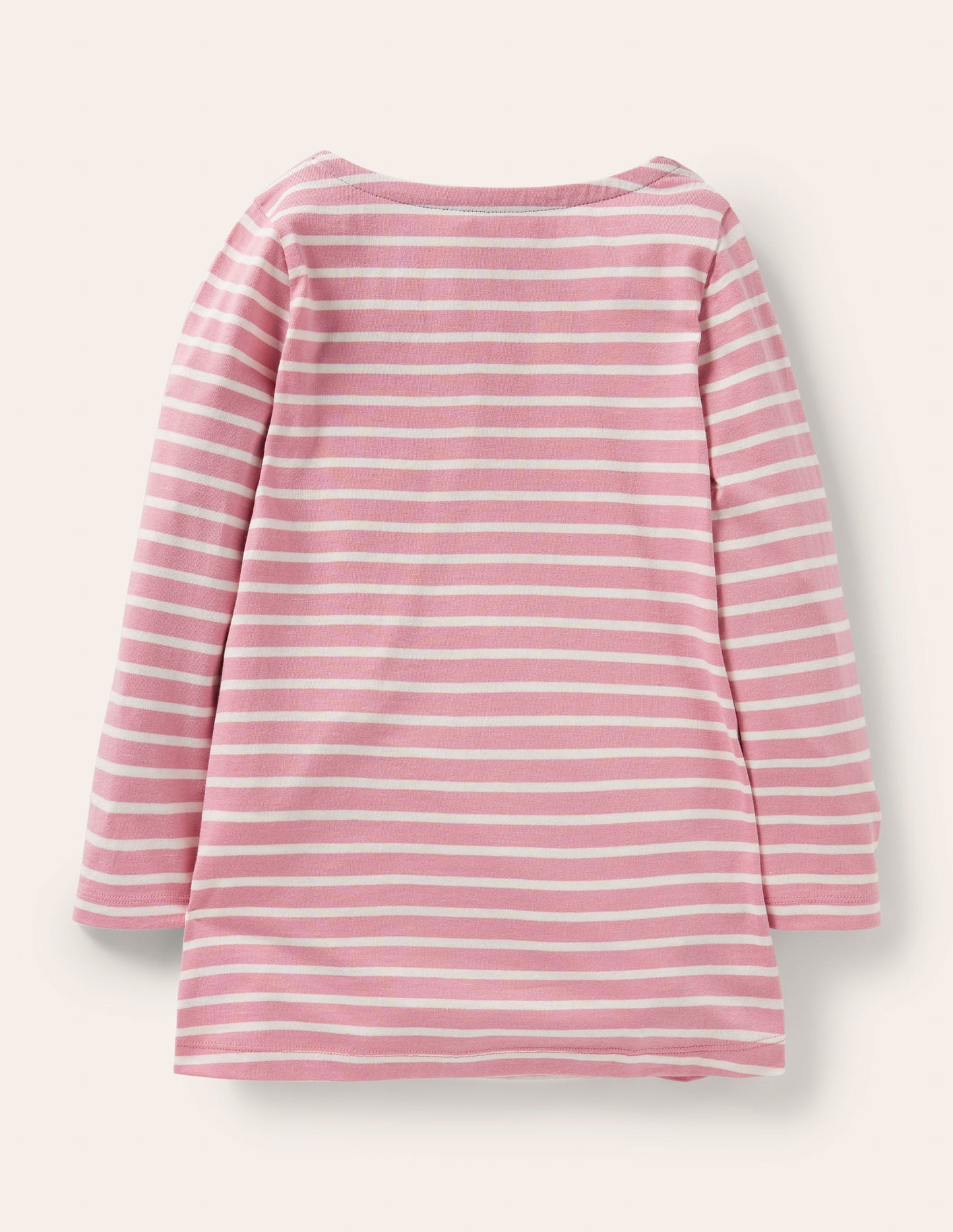 Appliqué Pocket Tunic-Almond Pink/Ivory Horse