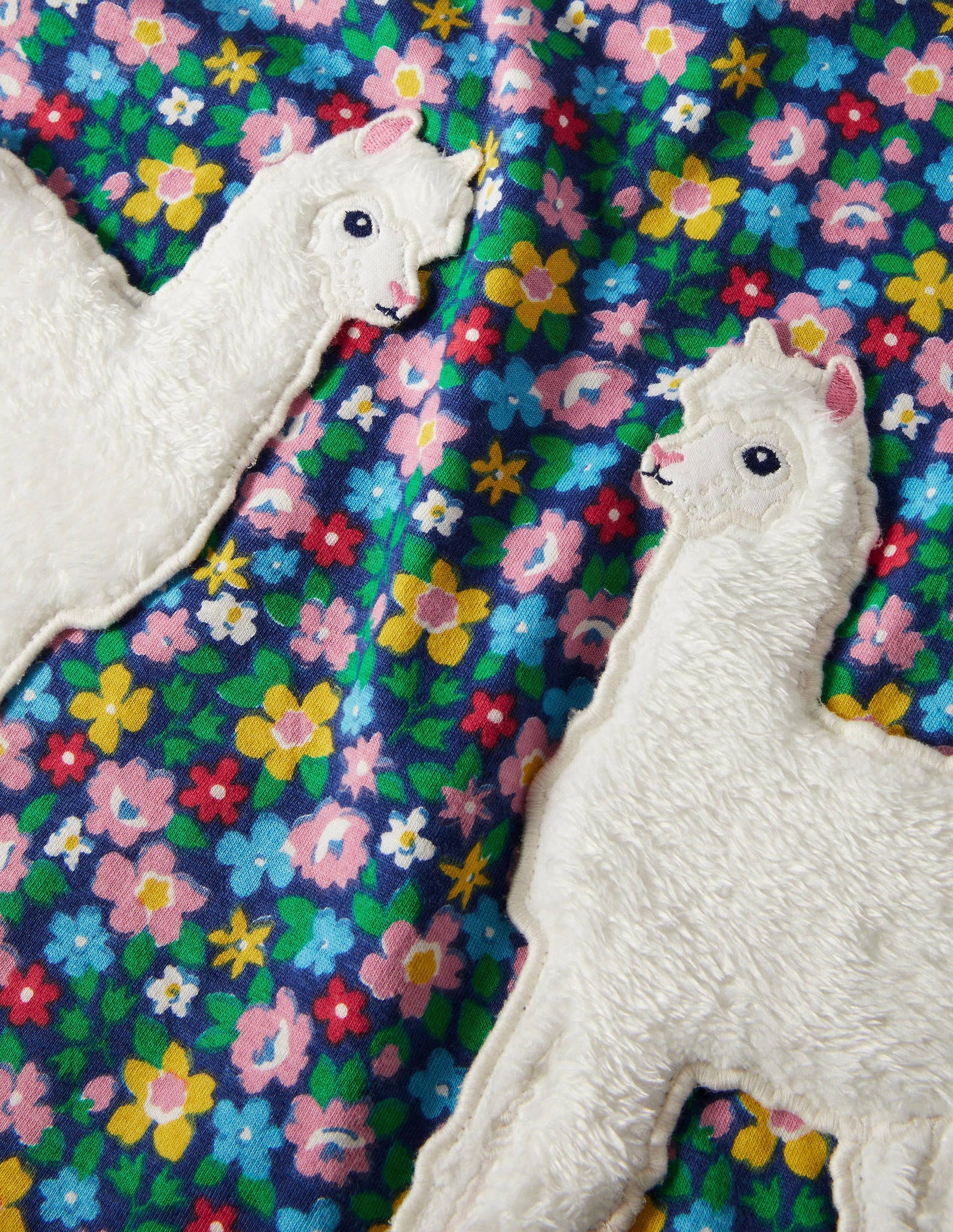 Appliqué Pocket Tunic-Starboard Blue Floral Alpaca-3