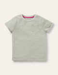 Star Pocket Slub T-shirt-Grey Marl