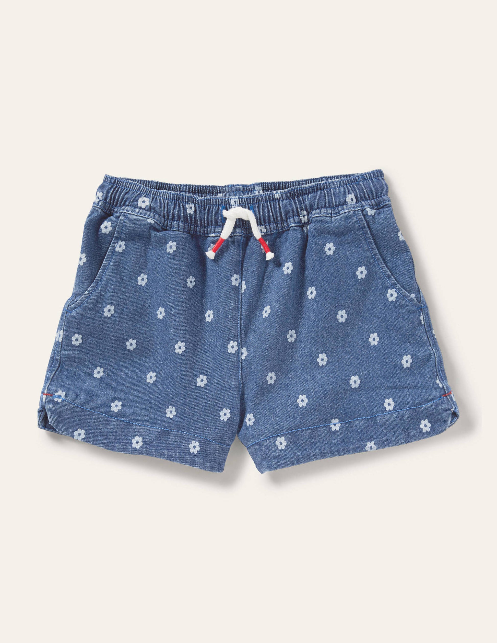 Heart Pocket Shorts-Denim Daisy-1