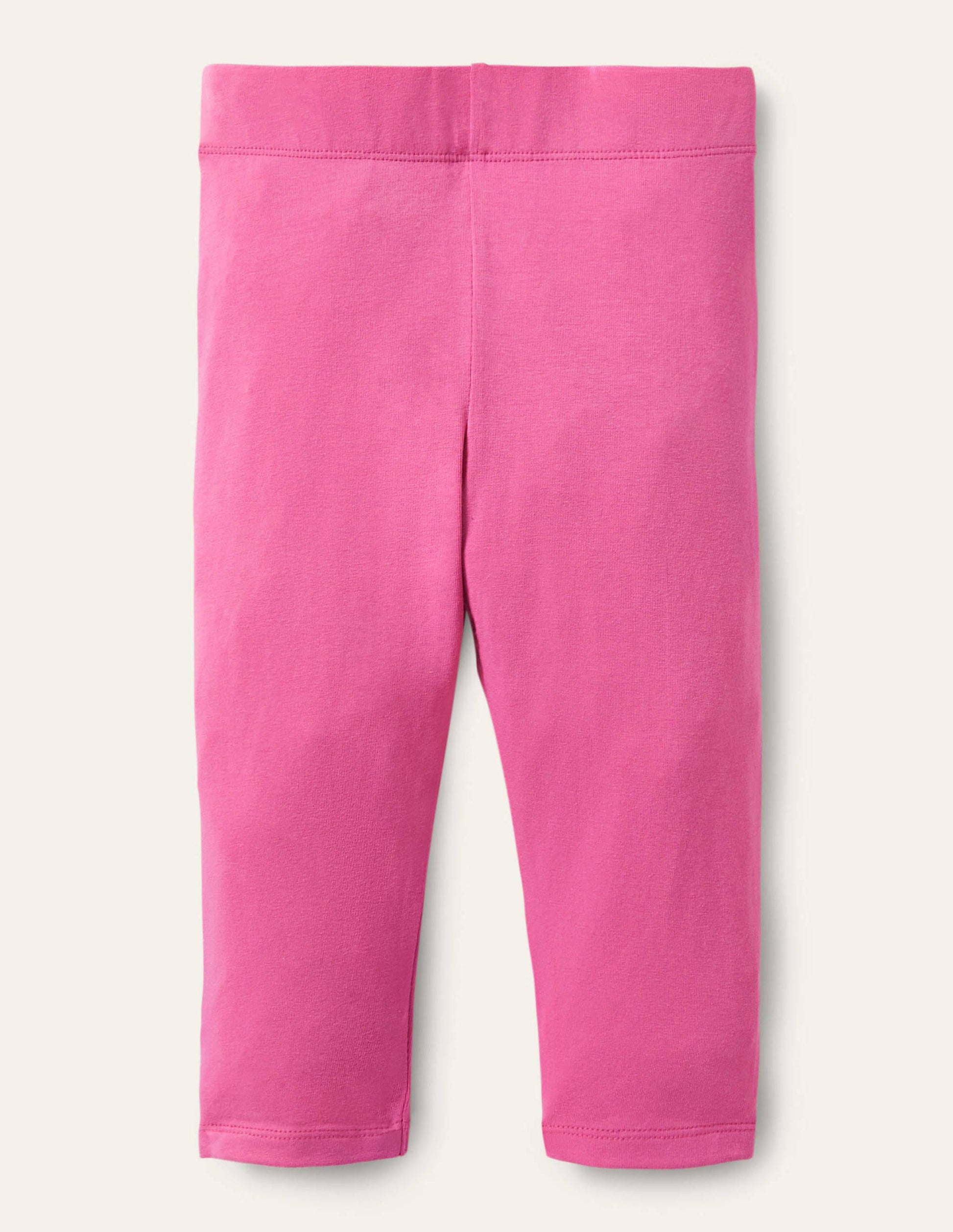 Plain Cropped Leggings-Bright Petal Pink-1