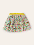 Jersey Ruffle Skort-Multi Spring Floral