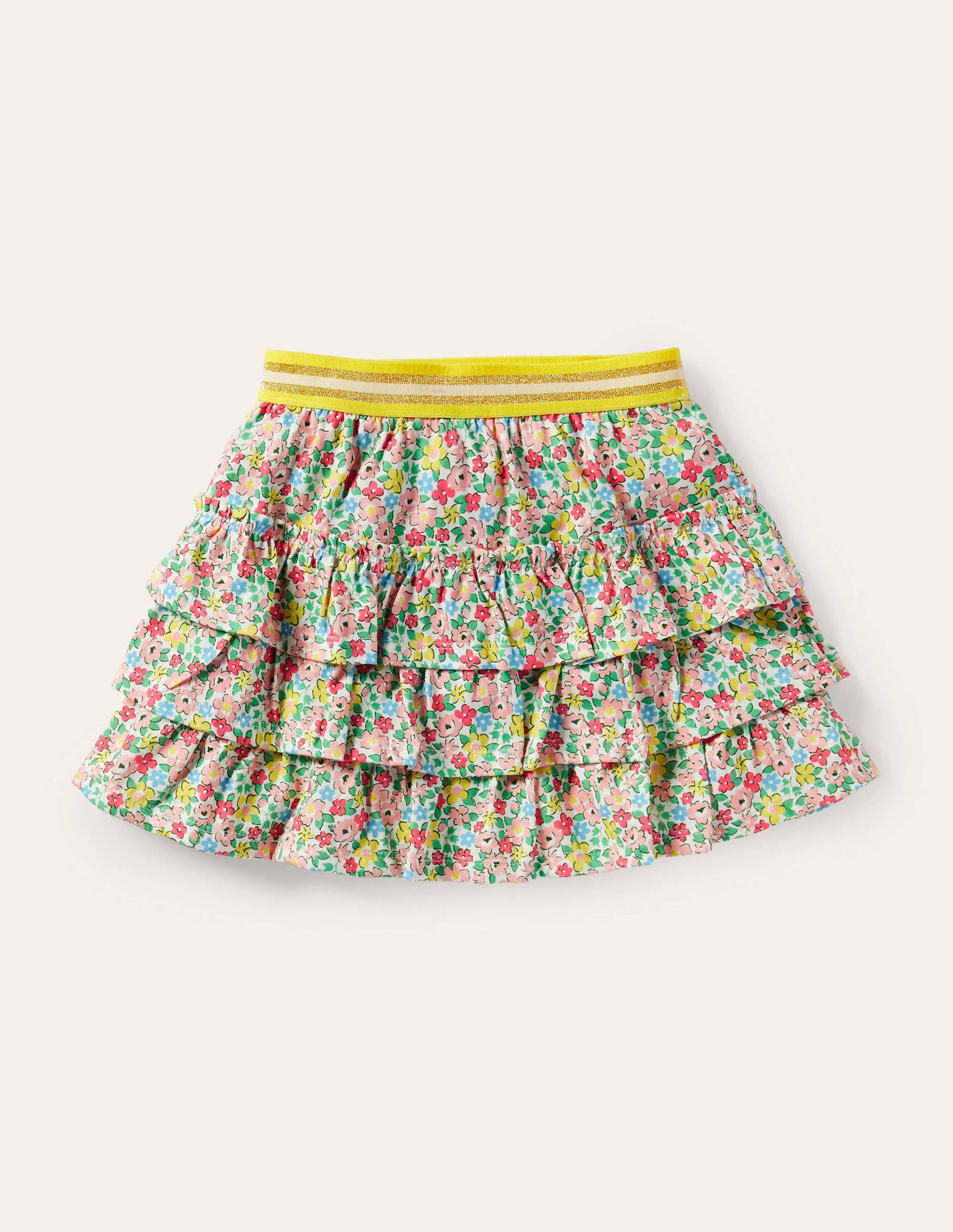 Jersey Ruffle Skort-Multi Spring Floral-1