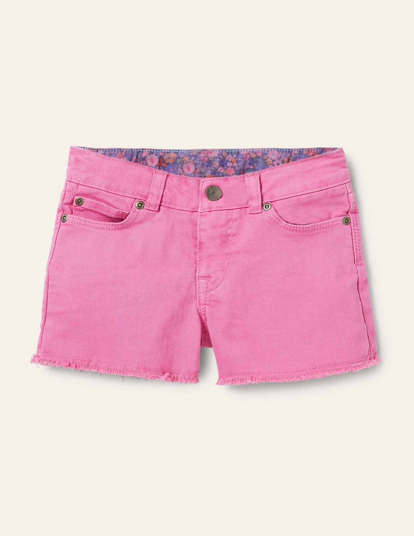 Denim Shorts-Strawberry Ice Pink