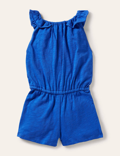 Charlie Pom Jersey Playsuit-Bold Blue-2