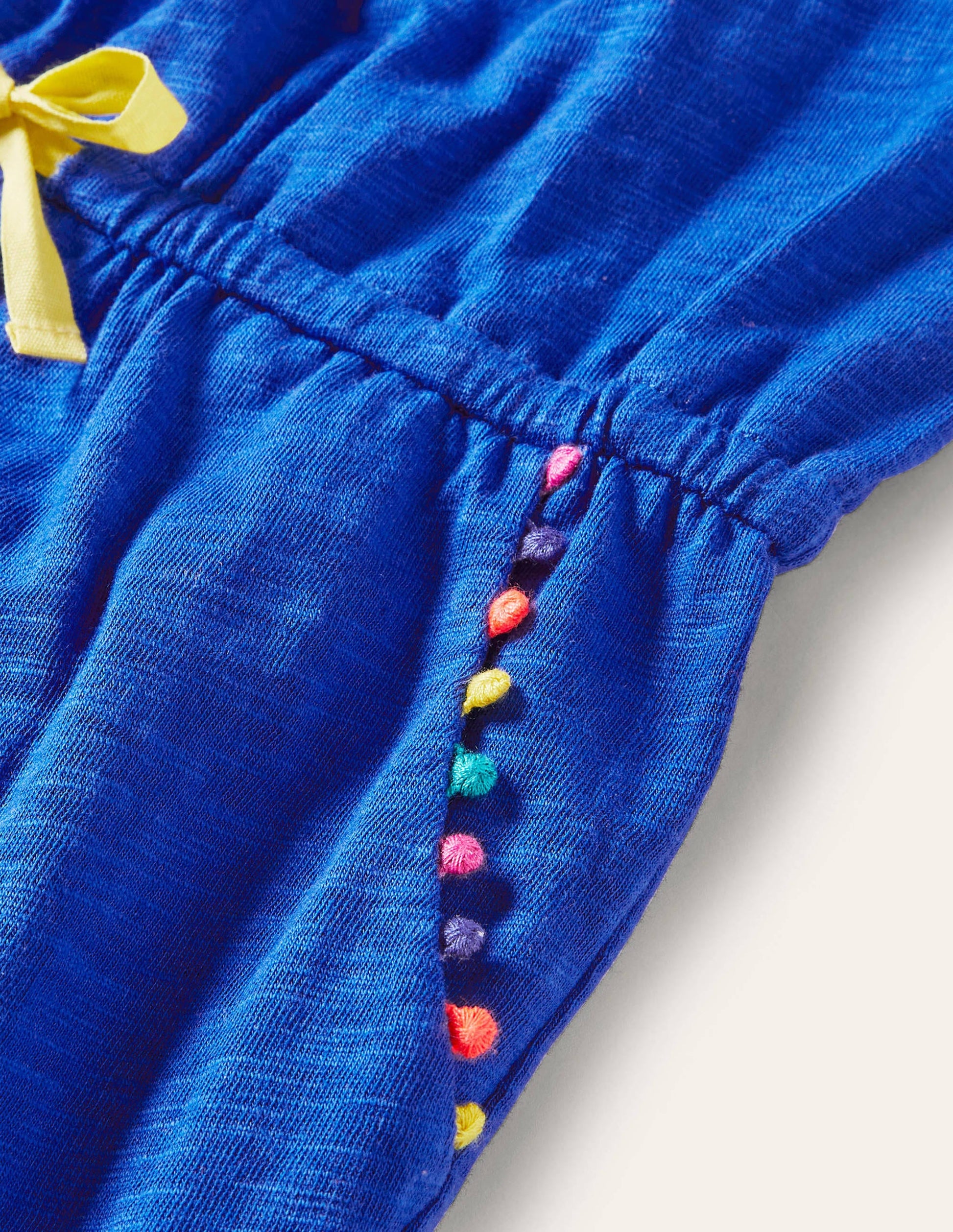 Charlie Pom Jersey Playsuit-Bold Blue-3