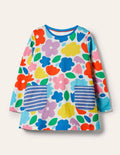 Printed Jersey Pocket Tunic-Multi Painted Floral