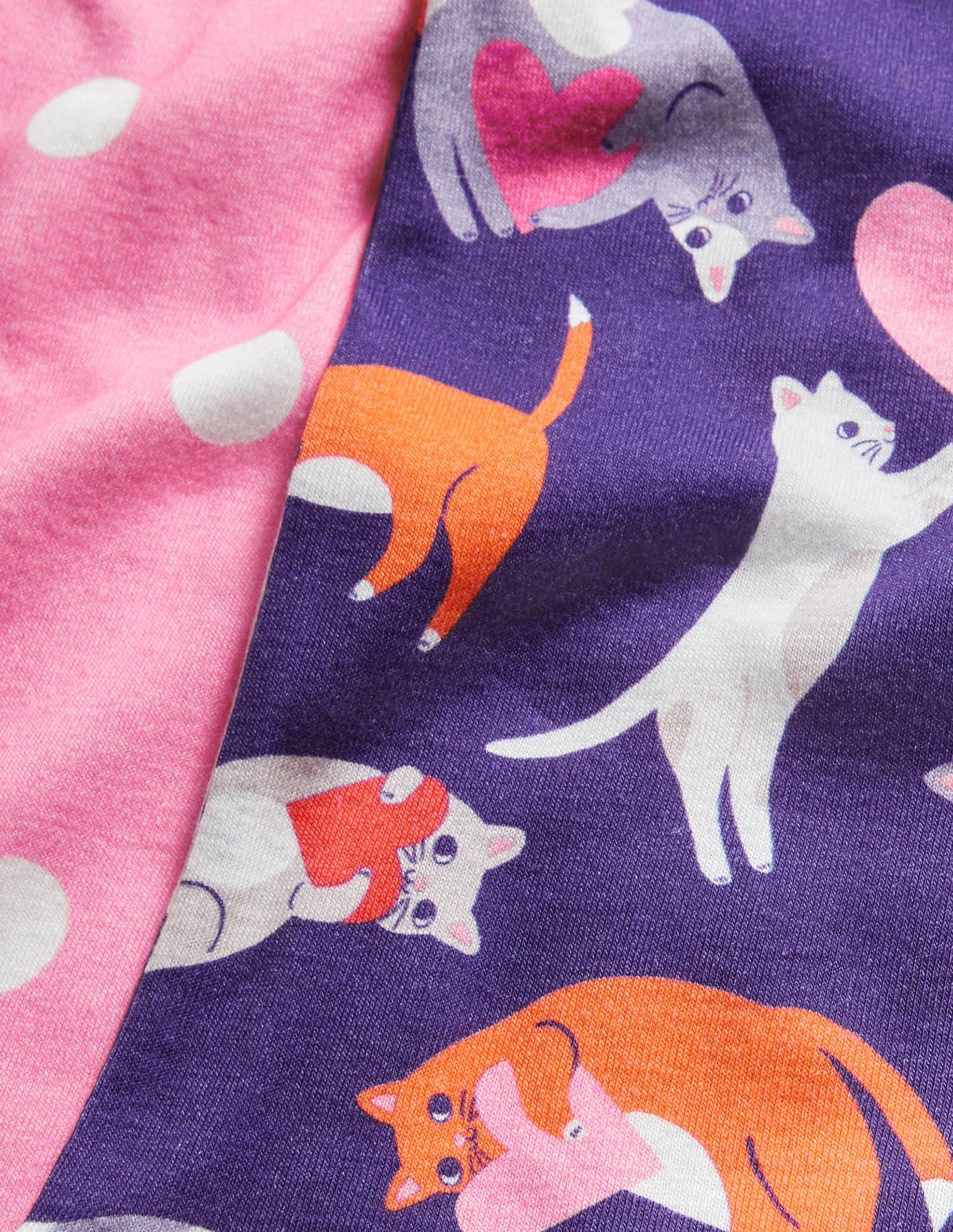 Twin Pack Snug Pyjamas-Starboard Blue Love Cats-3