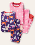 Twin Pack Snug Pyjamas-Starboard Blue Love Cats