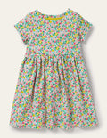 Short Sleeve Fun Jersey Dress-Multi Spring Floral