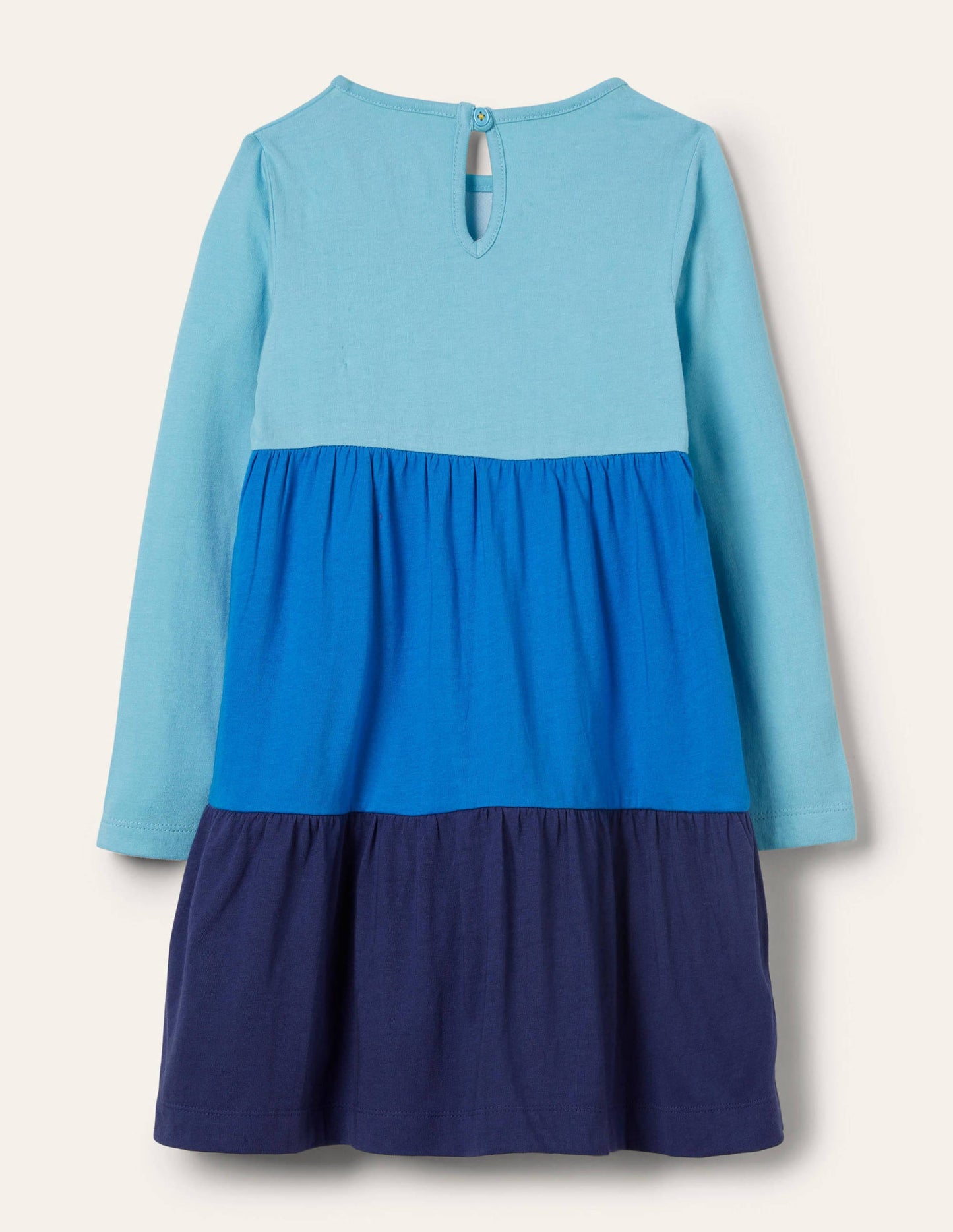 Tiered Appliqué Dress-Aqua Blue Sea Scene