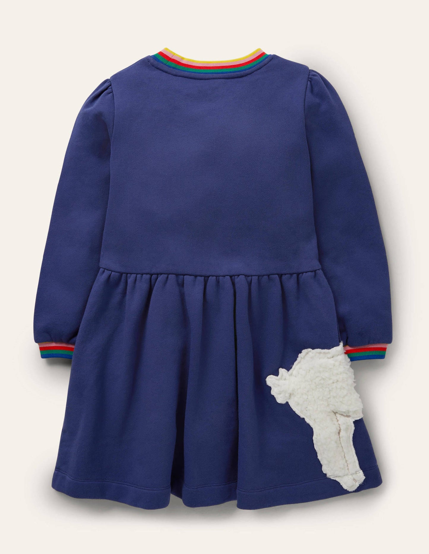 Appliqué Sweatshirt Dress-Starboard Blue Animals