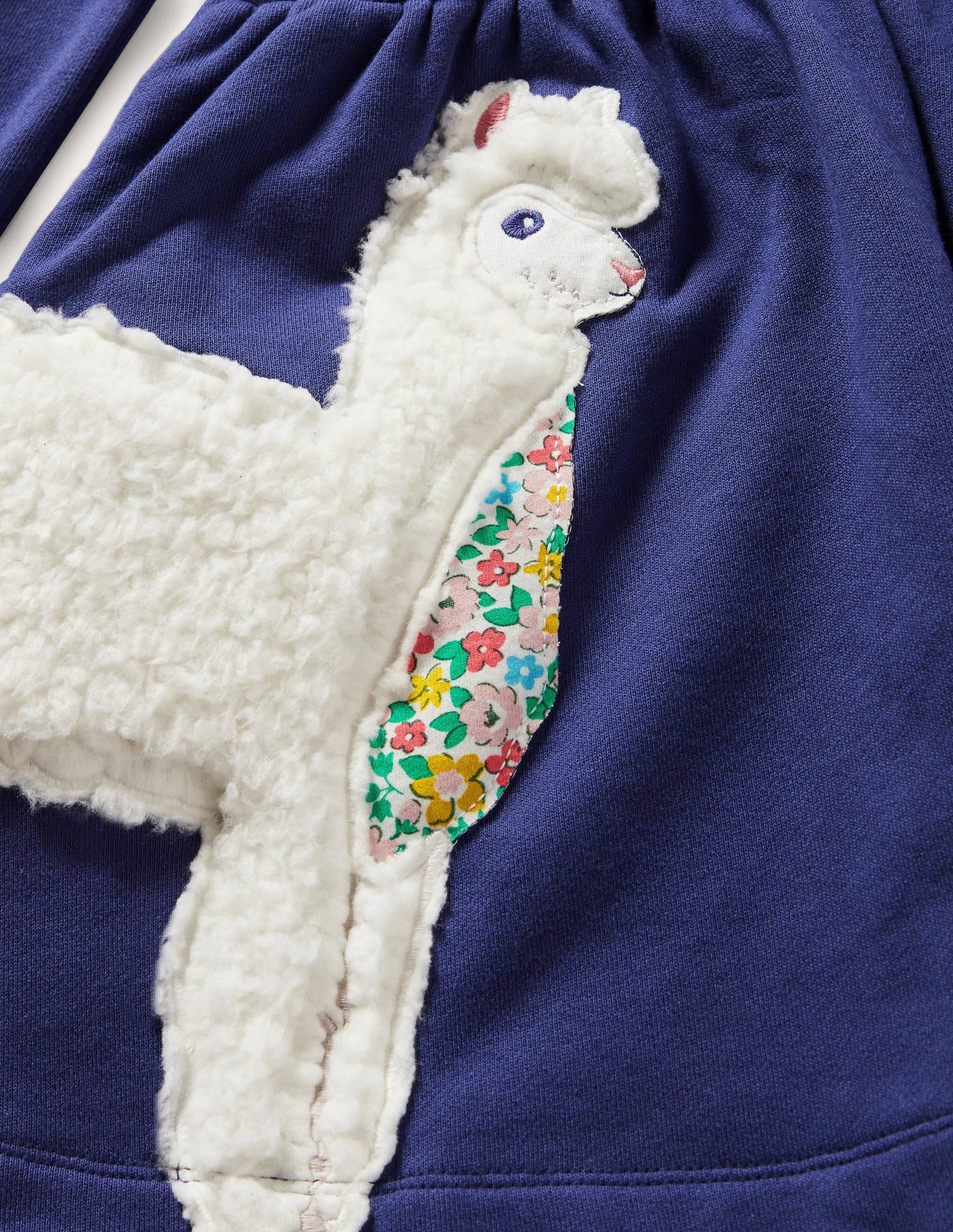 Appliqué Sweatshirt Dress-Starboard Blue Animals
