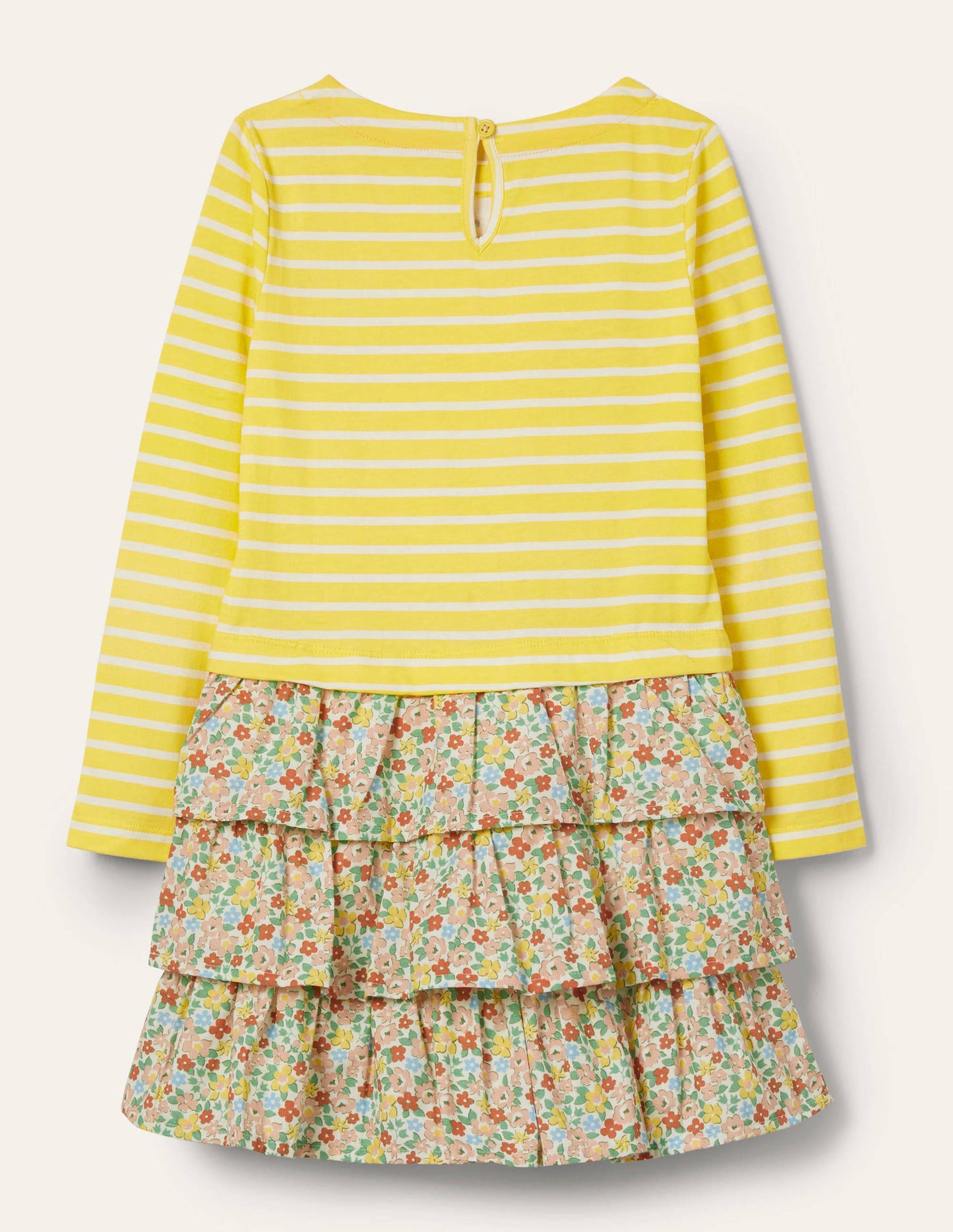 Appliqué Hotchpotch Dress-Sweetcorn Yellow/ Ivory Sheep