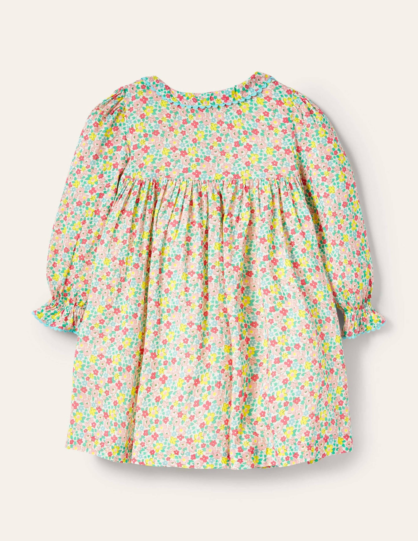 Button-through Smocked Dress-Multi Spring Floral