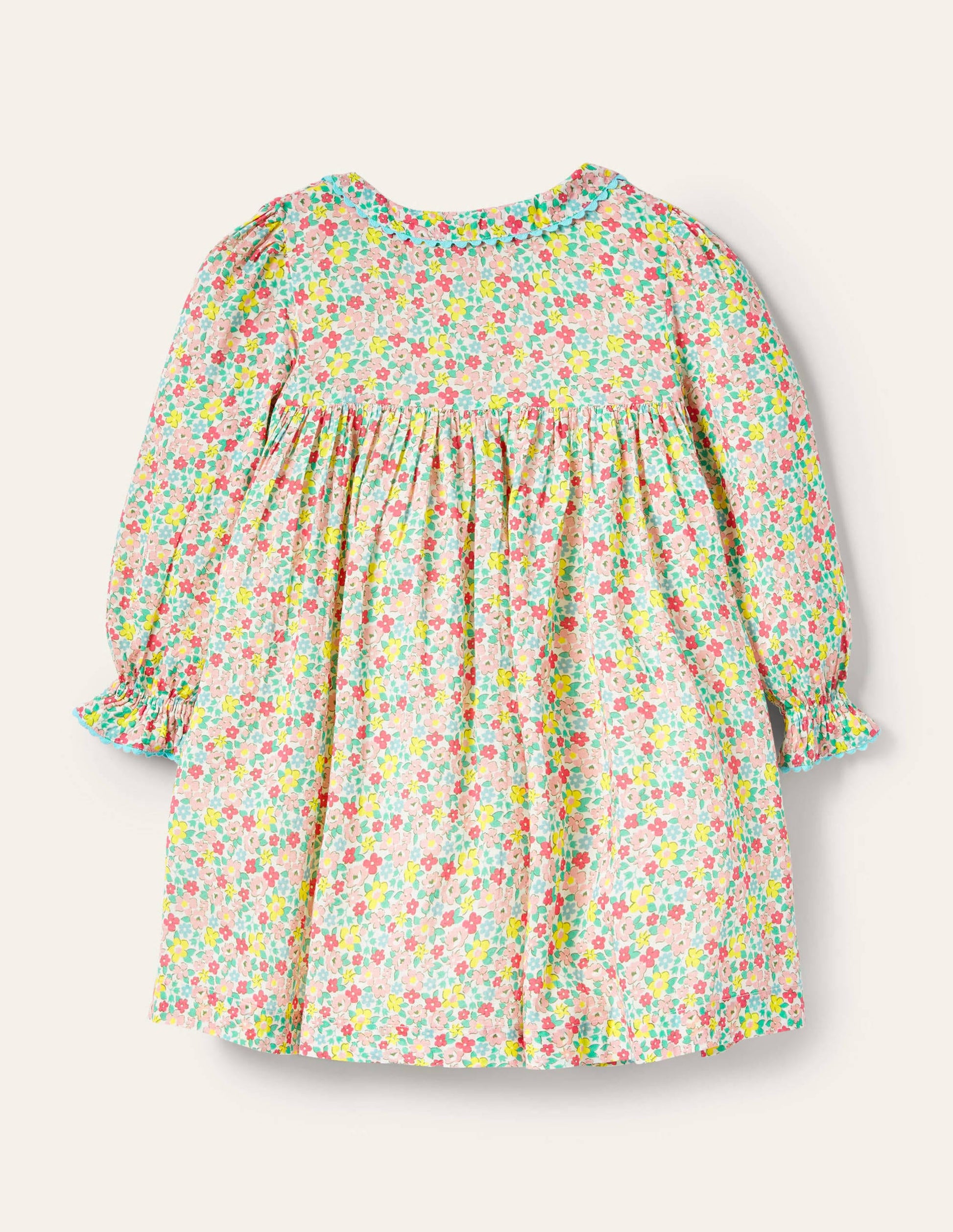 Button-through Smocked Dress-Multi Spring Floral-2