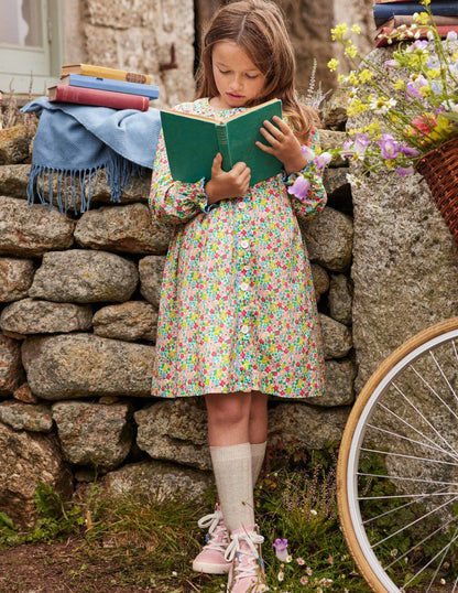 Button-through Smocked Dress-Multi Spring Floral-6