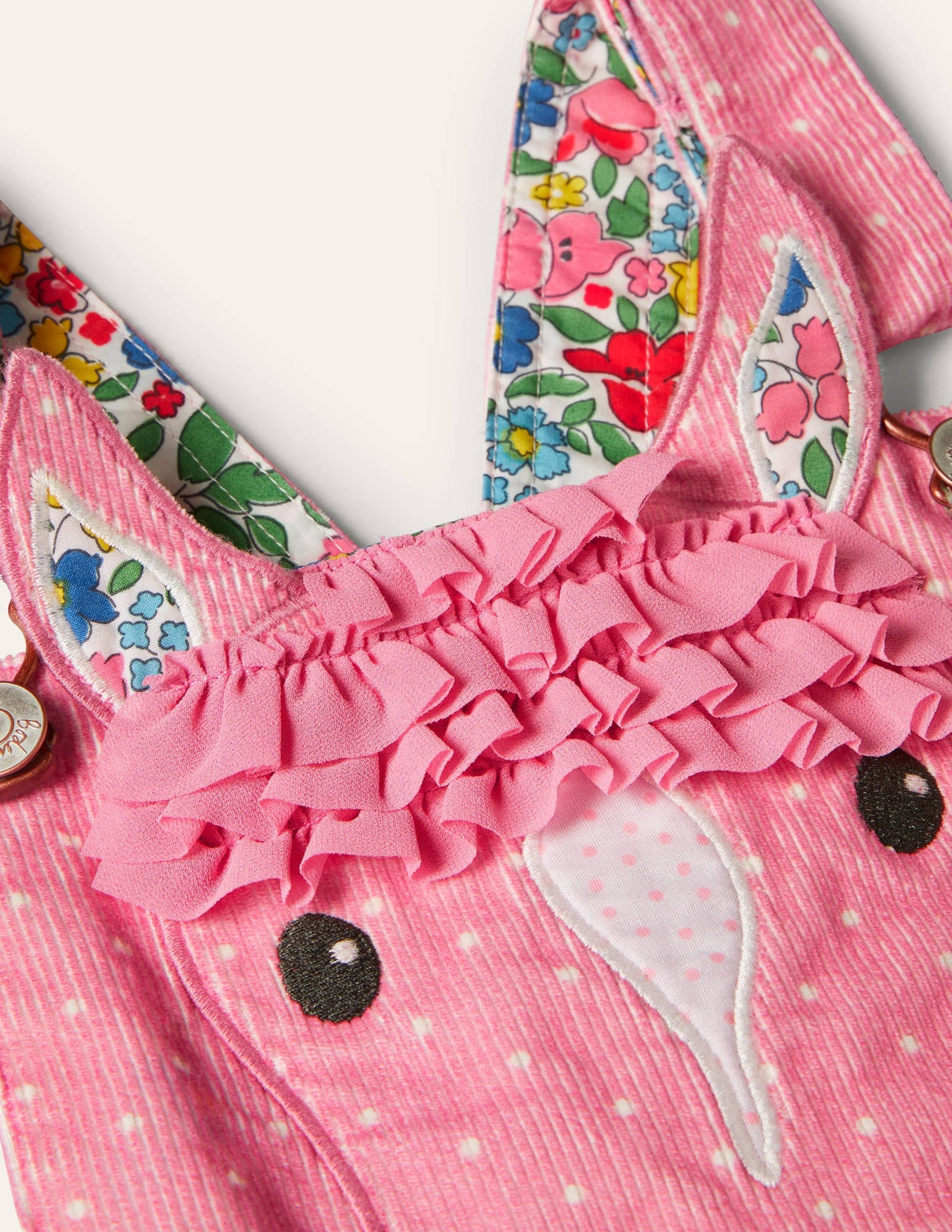 Appliqué Horse Dungarees-Formica Pink-3