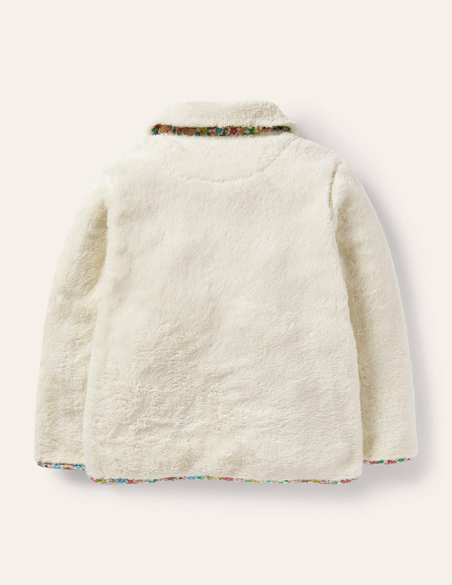 Zip-Through Teddy Jacket-Natural