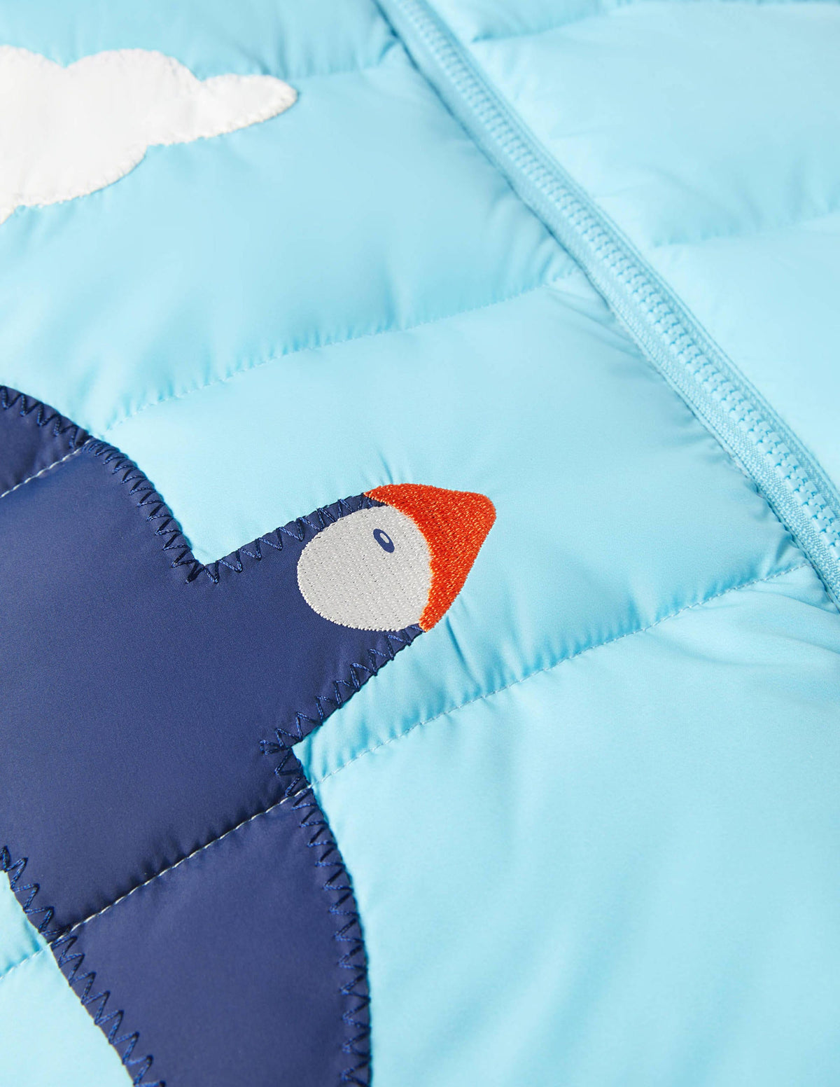 Padded Appliqué Gilet-Aqua Blue Scene - Image 3