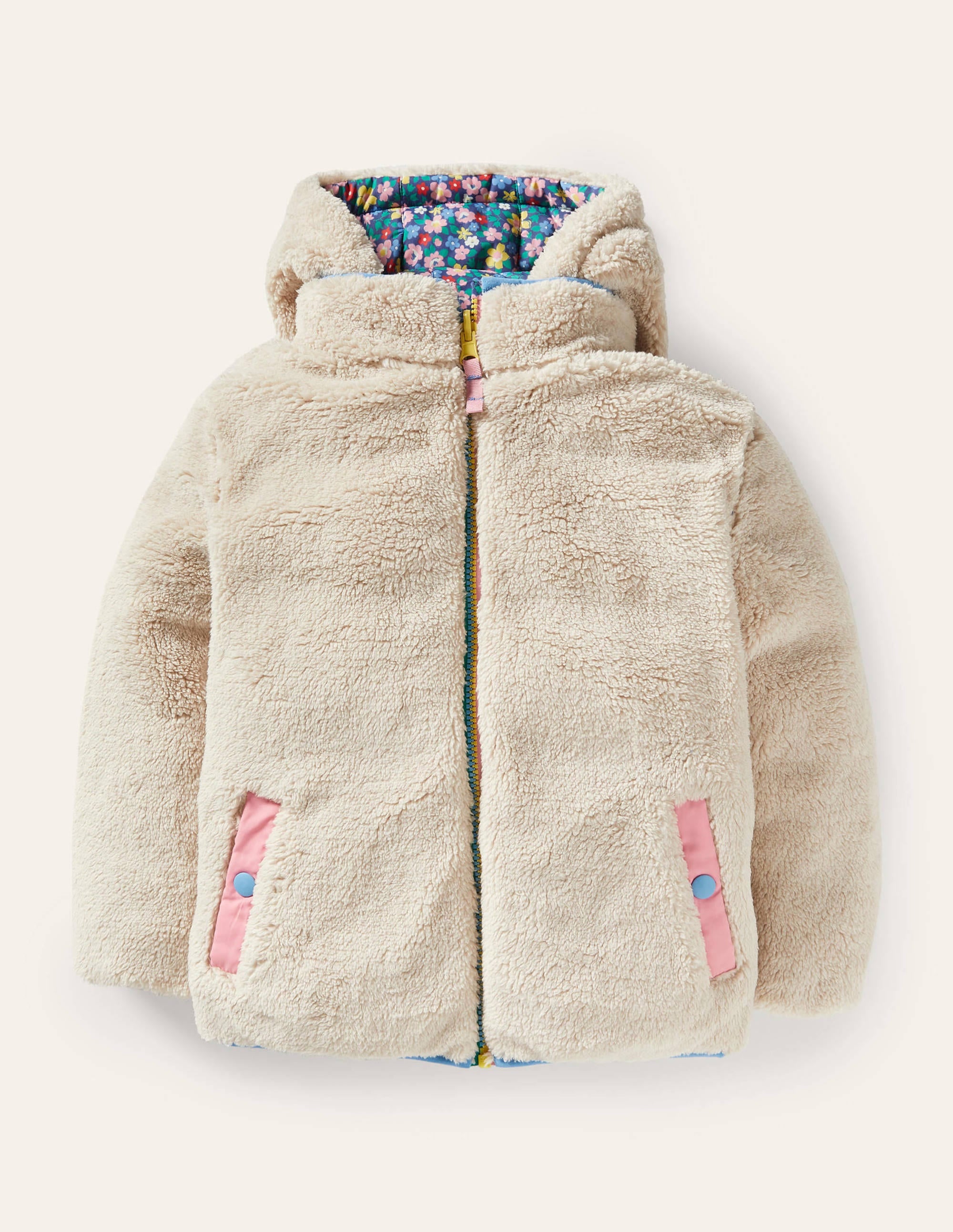 Reversible Printed Puffer-Starboard Blue Spring Floral - Image 4