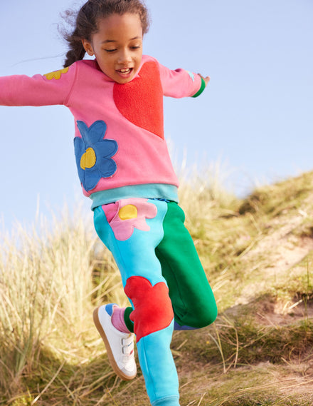 Appliqué Sweatshirt-Bright Petal Pink Heart