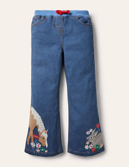 Appliqué Animal Jeans-Mid Vintage Animals-1