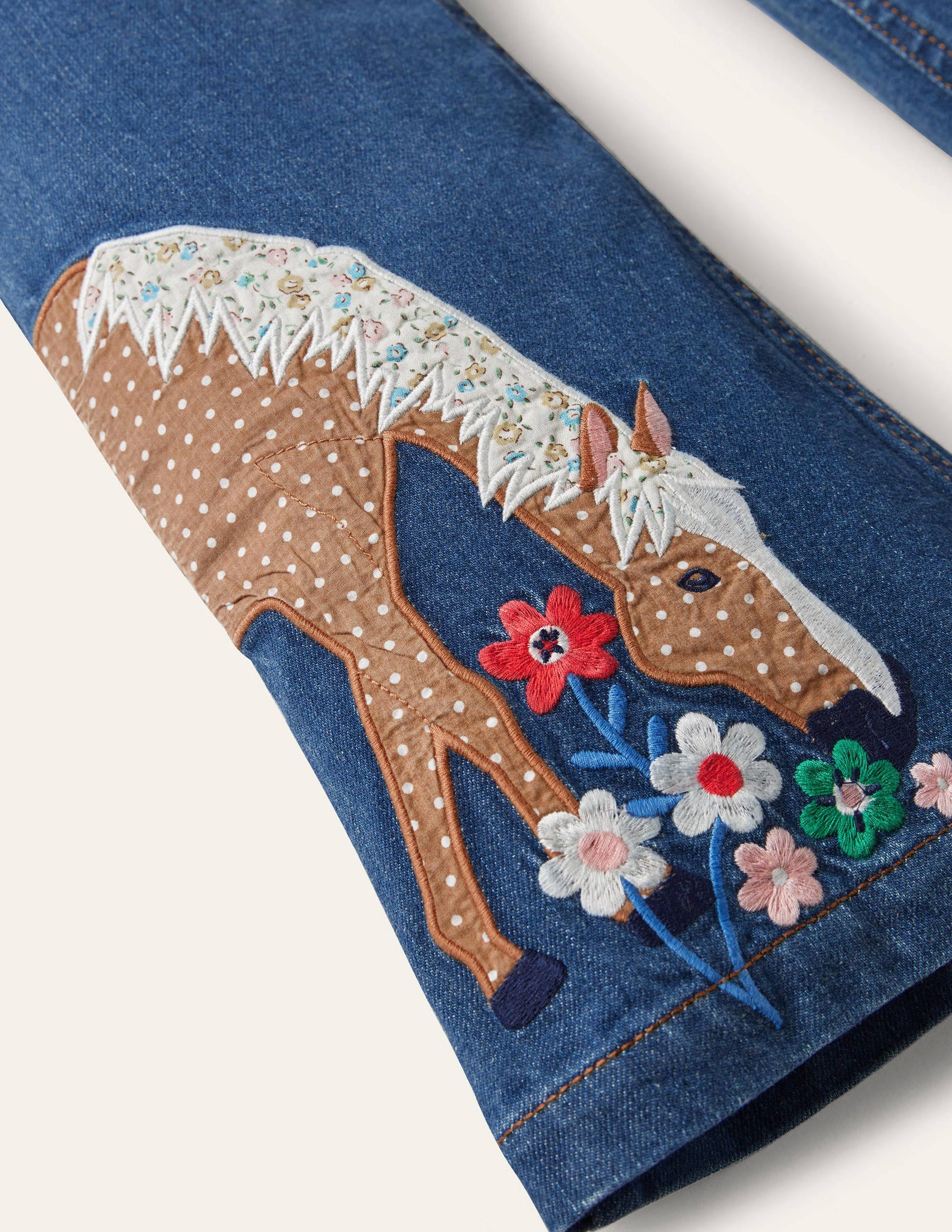 Appliqué Animal Jeans-Mid Vintage Animals-3