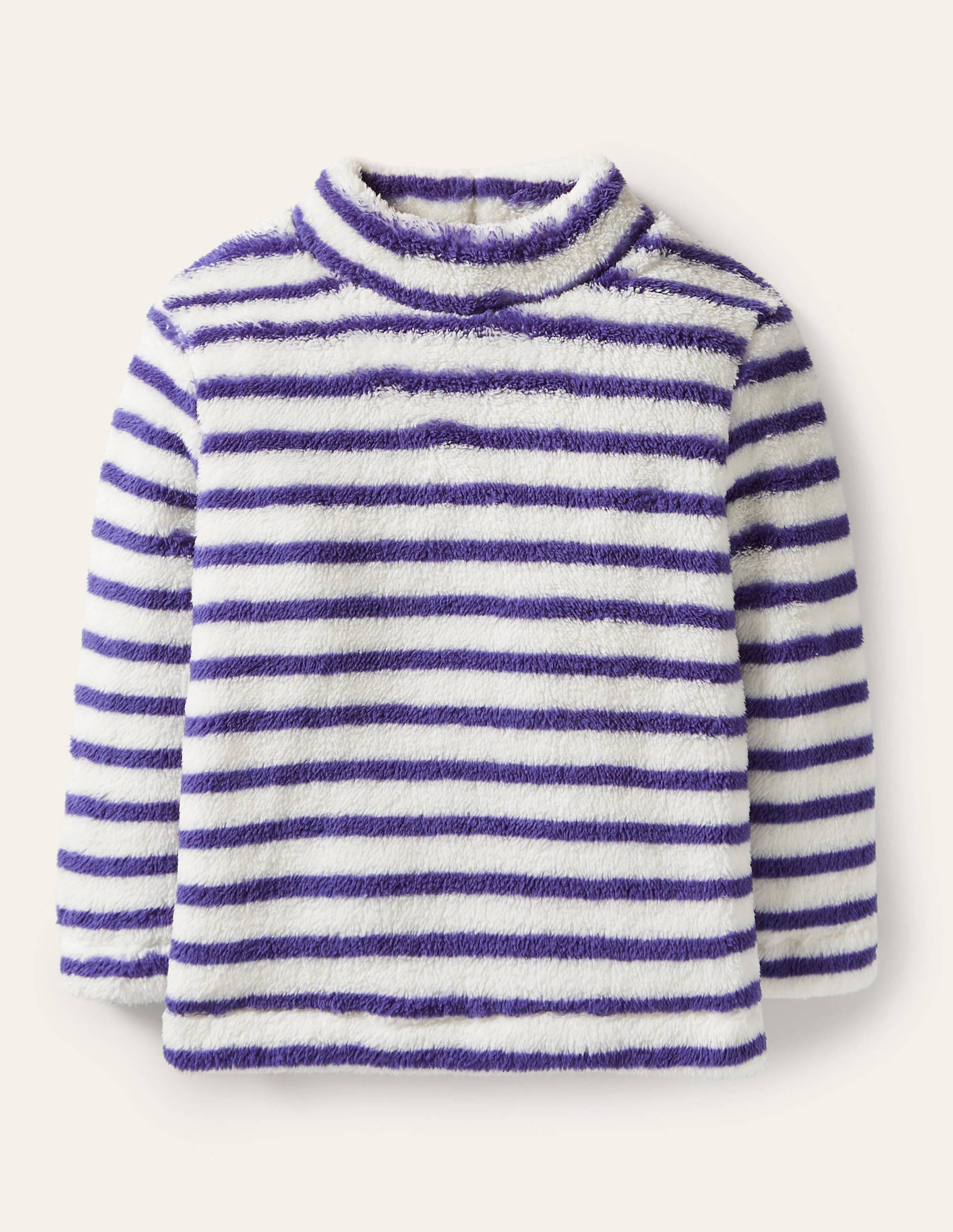 Cosy Funnel Neck Top-Starboard Blue/ Ivory-1