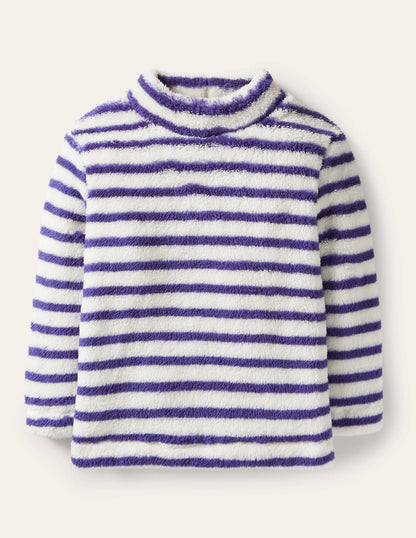 Cosy Funnel Neck Top-Starboard Blue/ Ivory-1