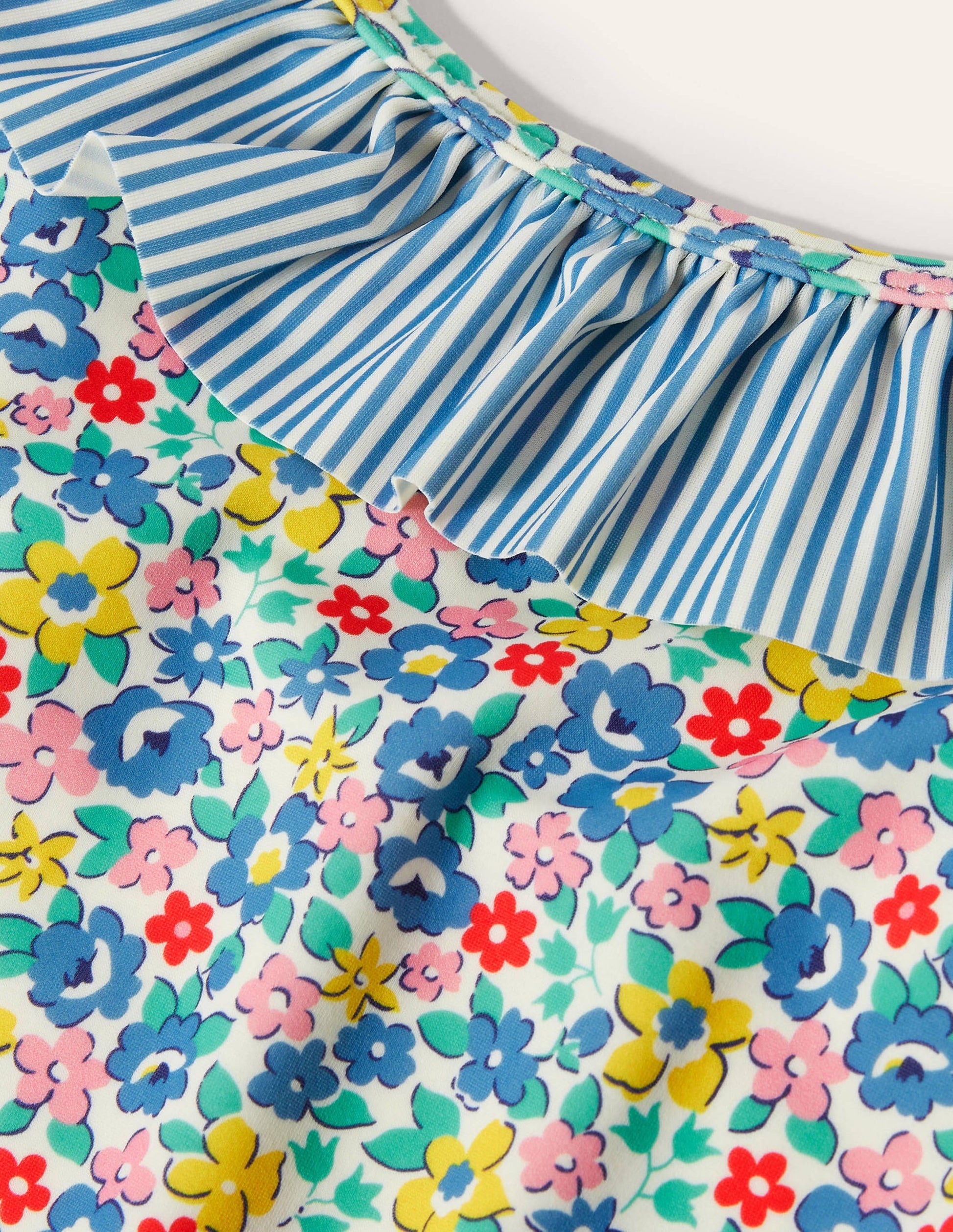 Frill Swimsuit-Elizabethan Blue Spring Floral-3