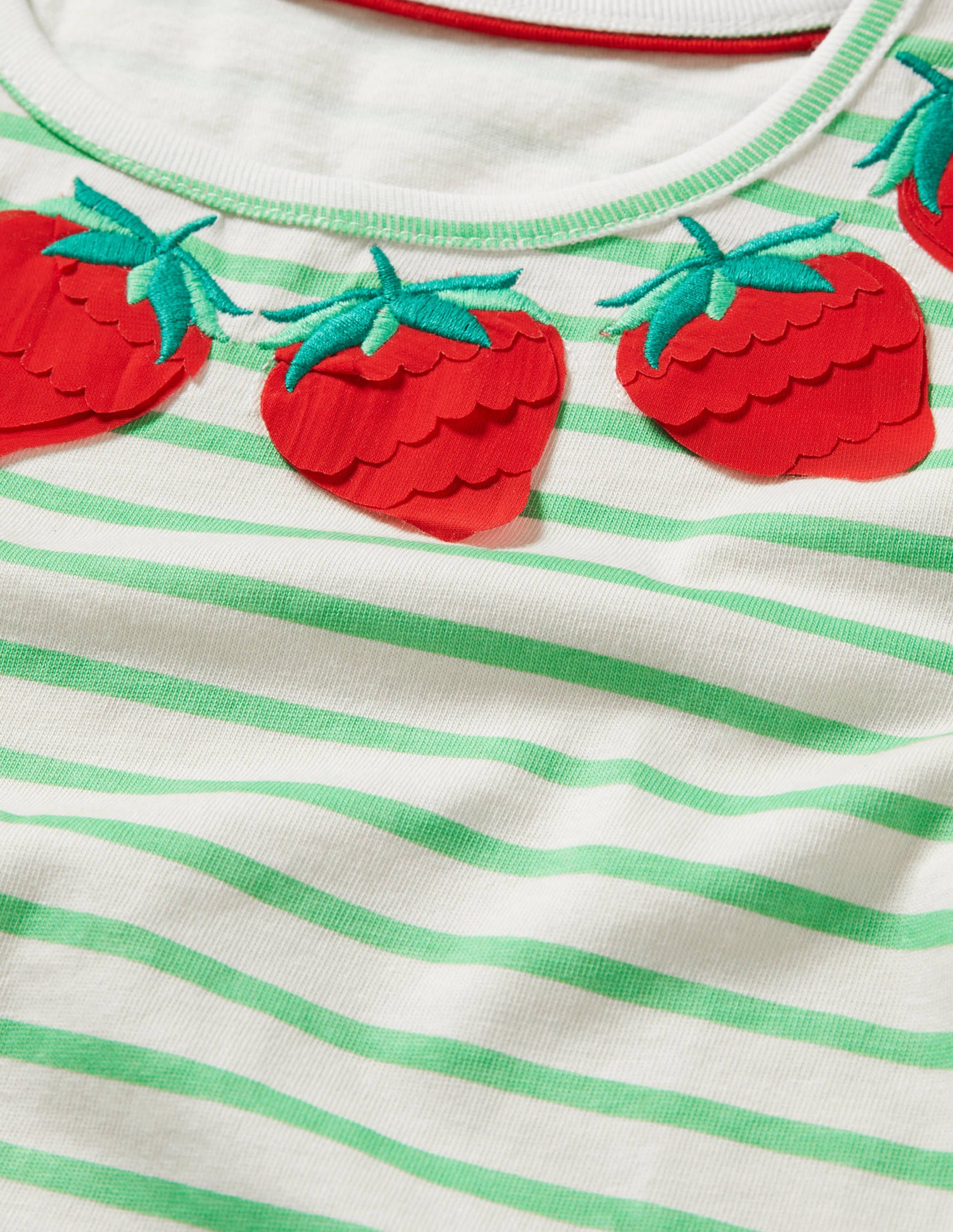 Stripy Logo T-Shirt-Ivory/Aloe Green Strawberry - Image 3