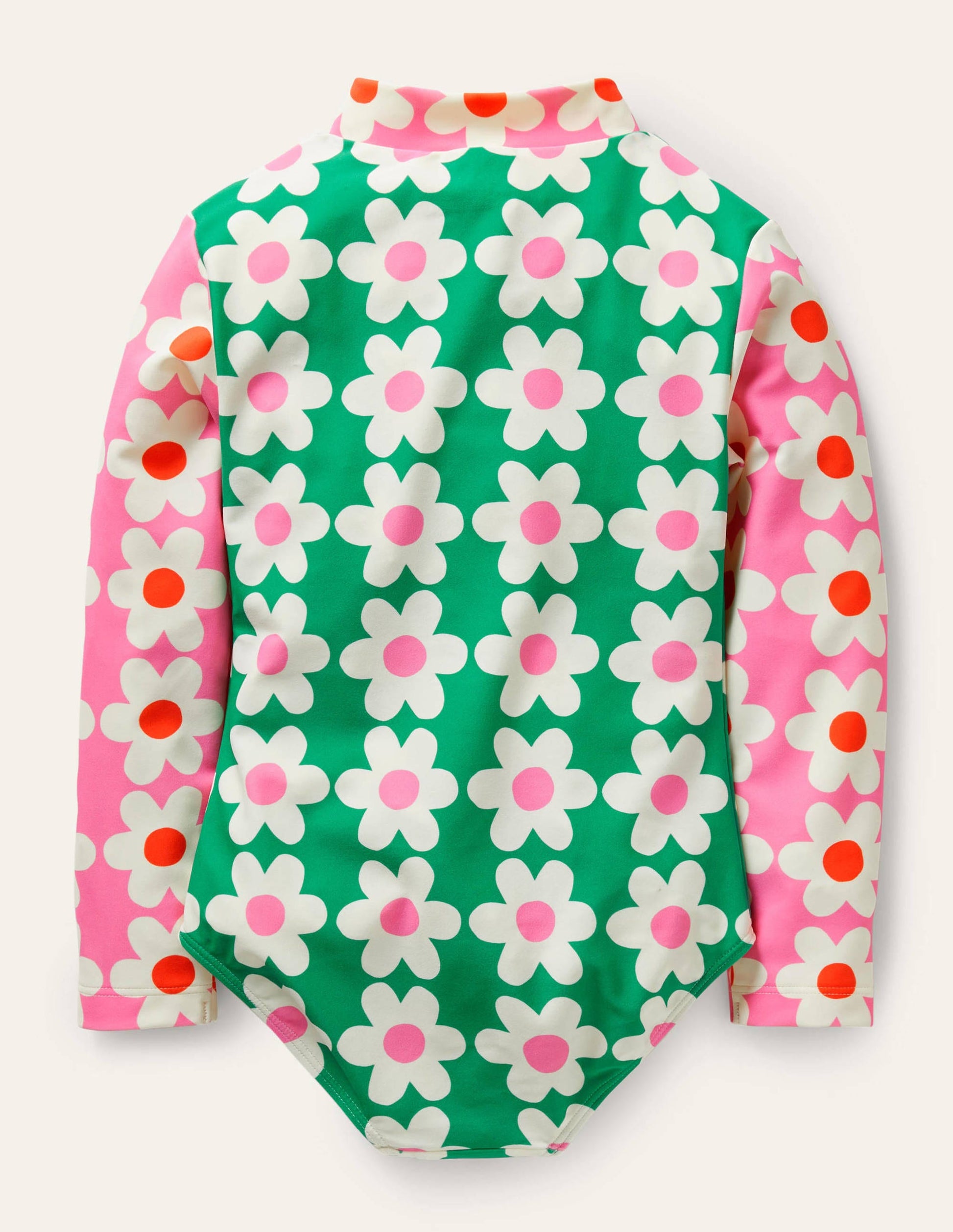 Long-sleeved Swimsuit-Green Pepper Daisy Geo-2