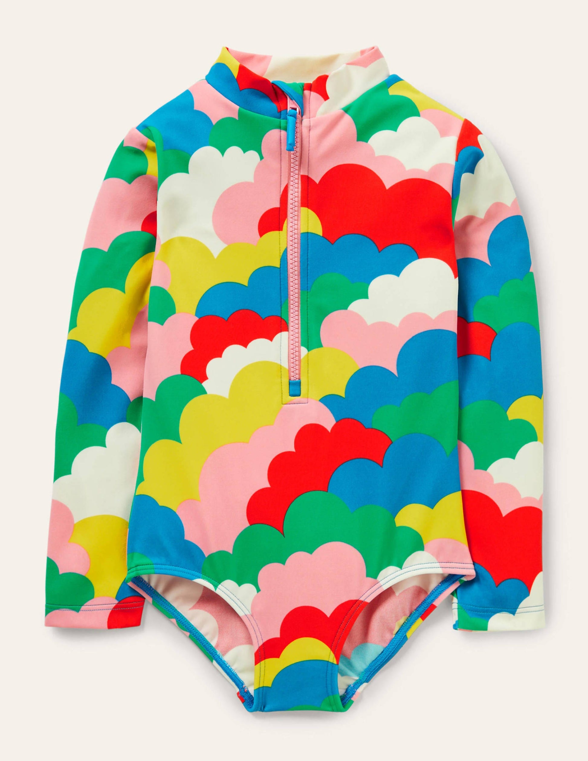 Long-sleeved Swimsuit-Multi Clouds-1