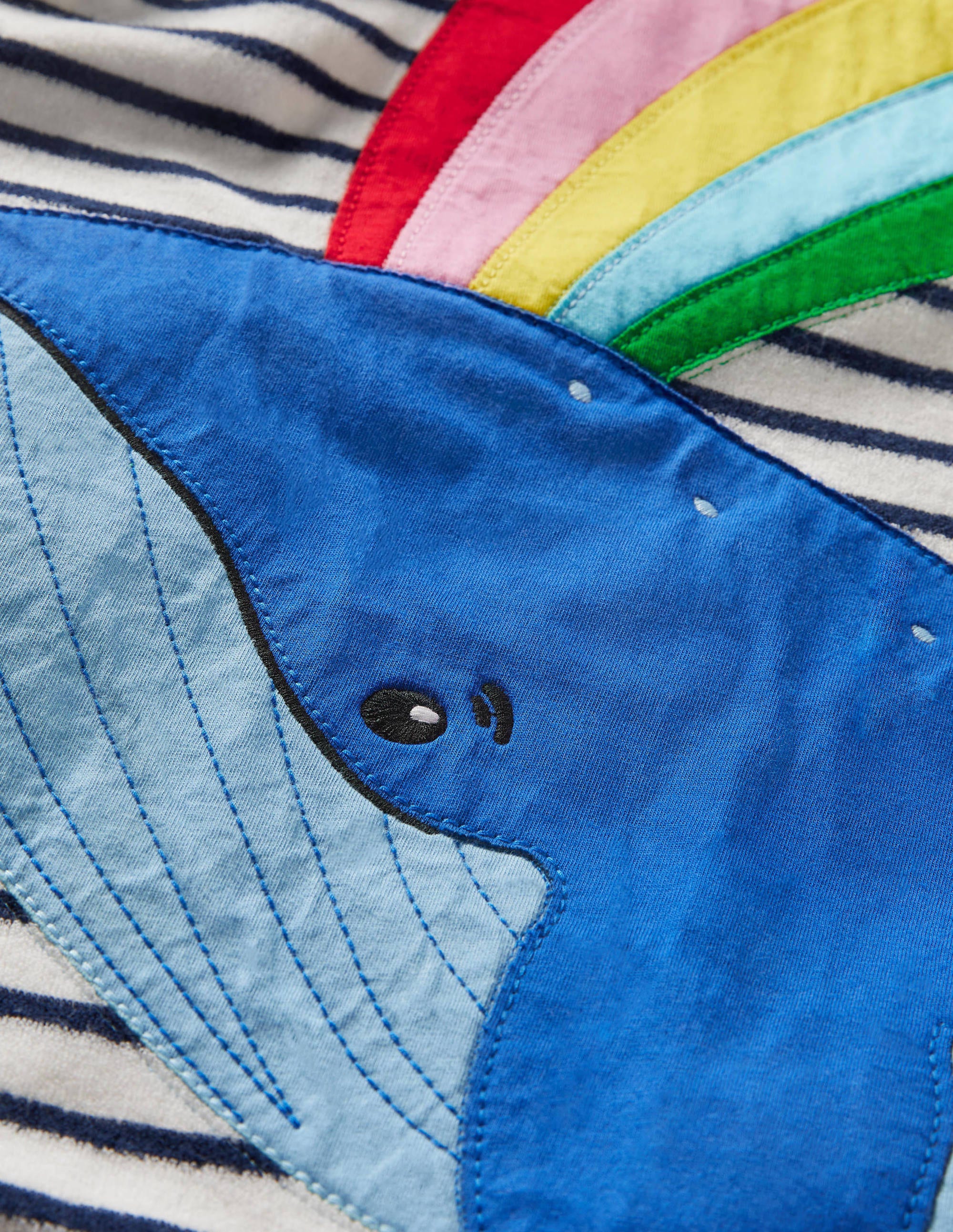 Appliqué Towelling Beach Dress-Ivory/ Starboard Blue Whale - Image 3
