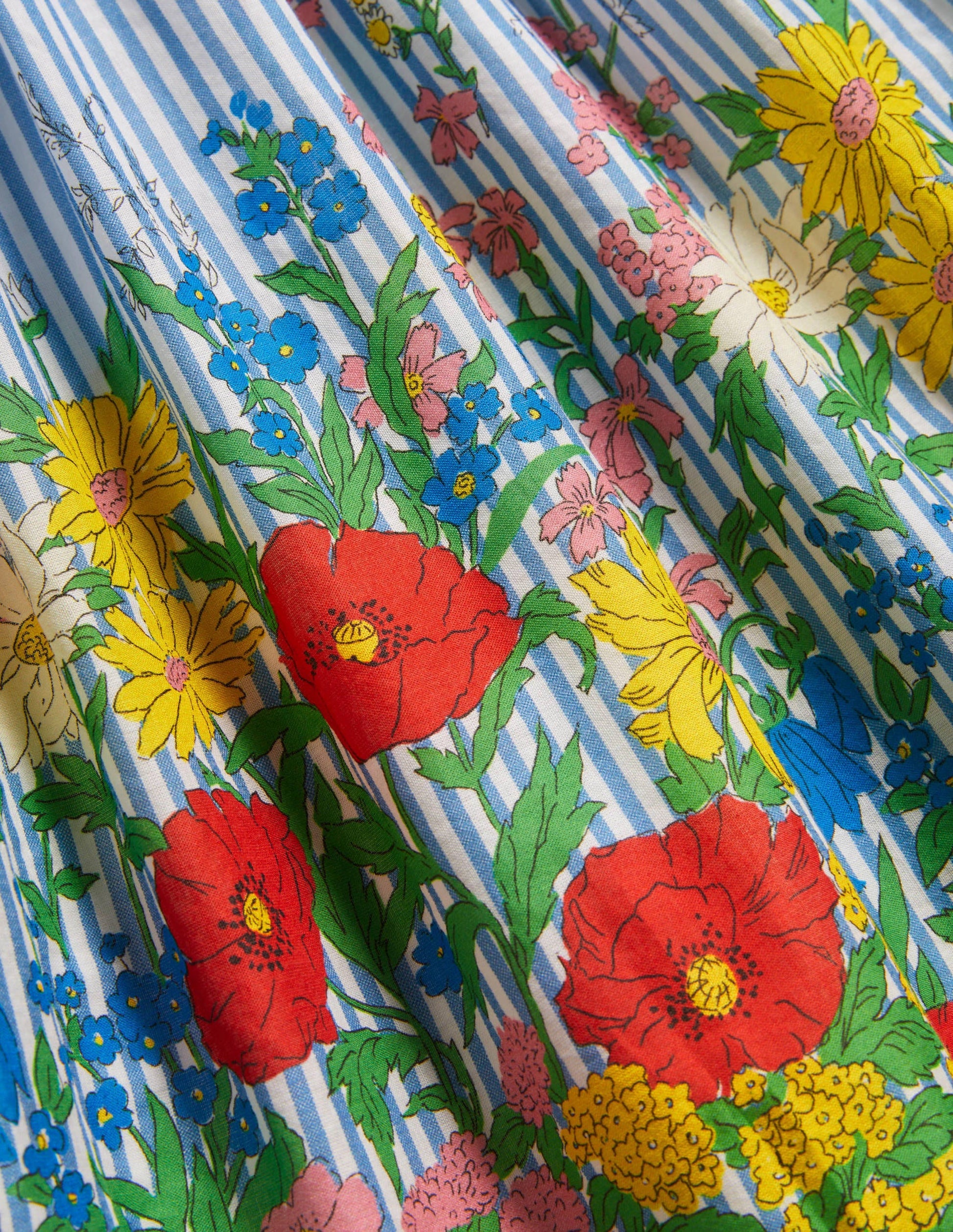 Smocked Woven Dress-Bright Bluebell Floral-3