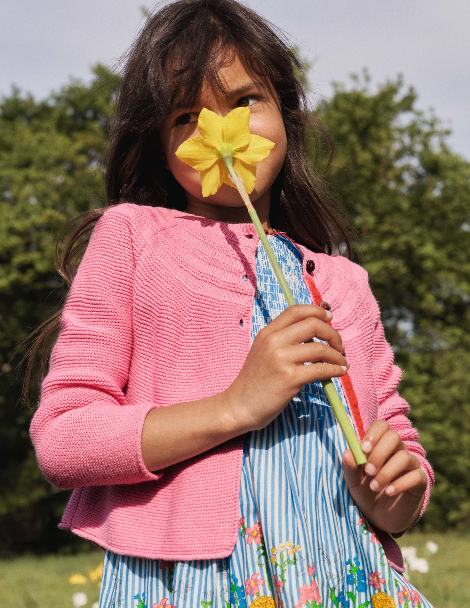 Smocked Woven Dress-Bright Bluebell Floral-5