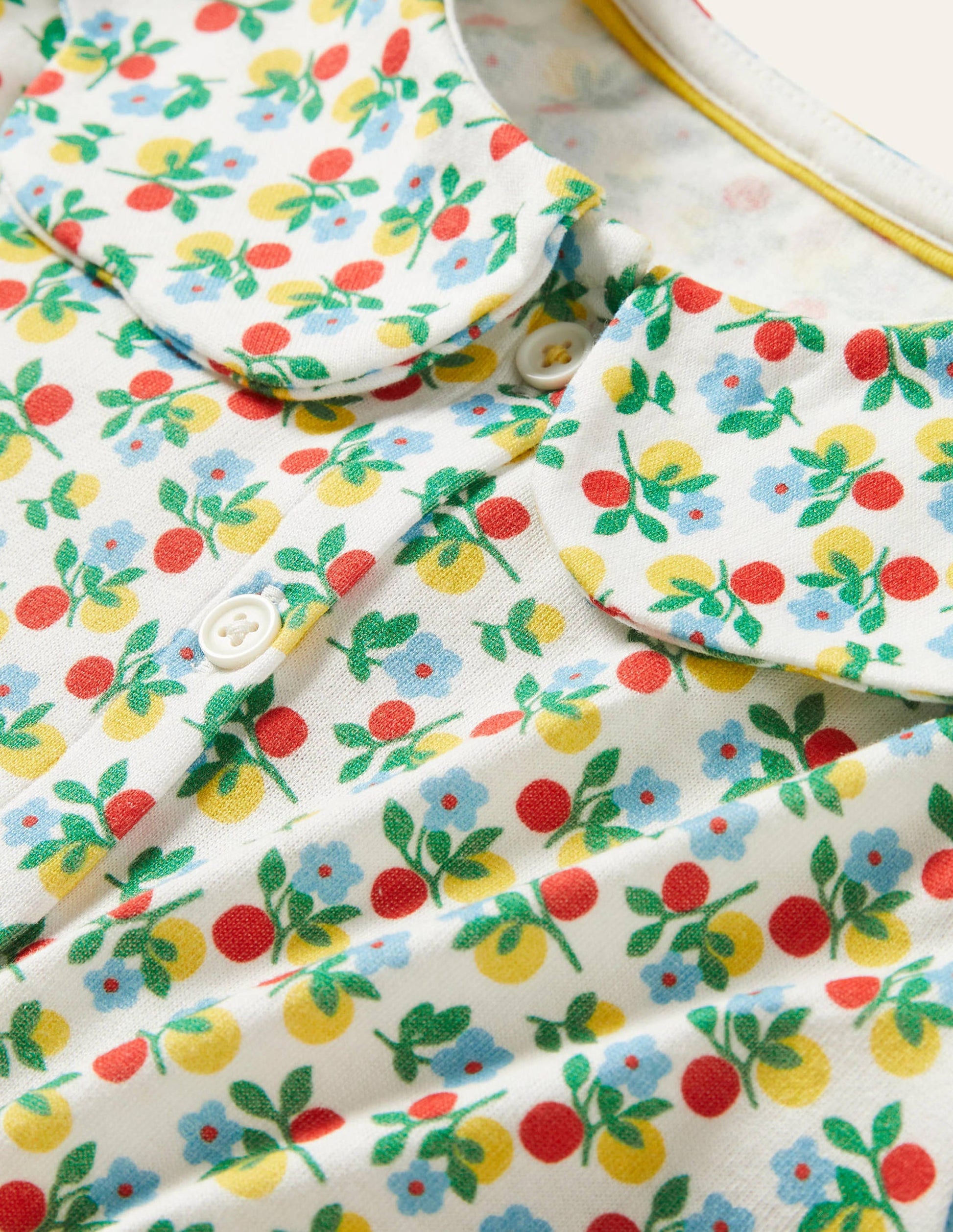 Printed Collar Top-Ivory Berry Blossom-3