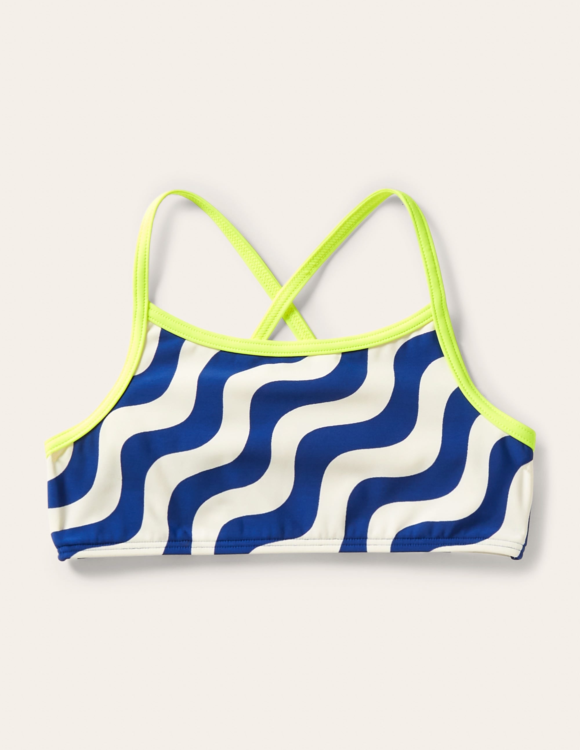 Patterned Bikini Top-Ivory/Blue Wave - Image 1