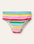 Patterned Bikini Bottoms-Ivory Multi Rainbow