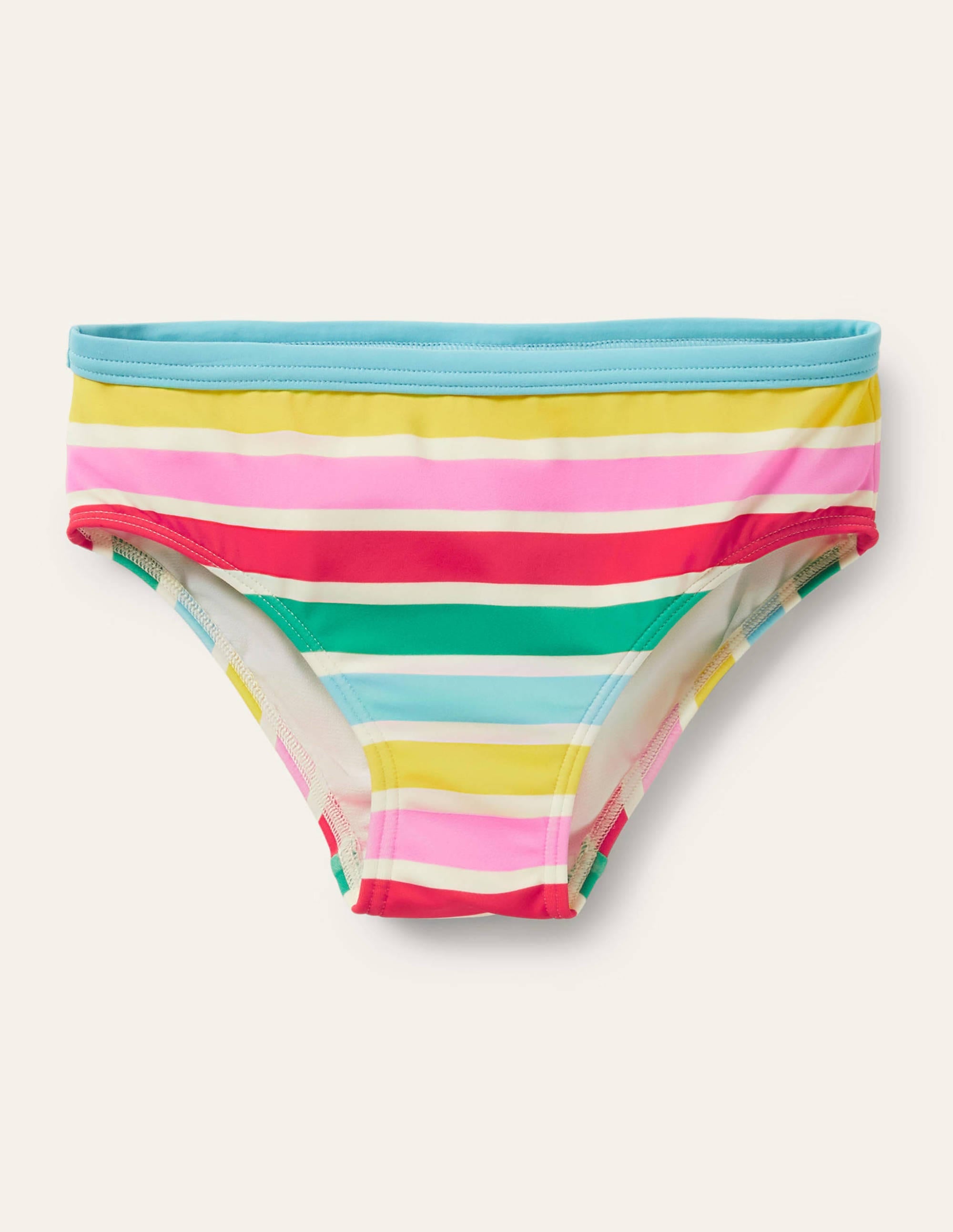 Patterned Bikini Bottoms-Ivory Multi Rainbow - Image 1