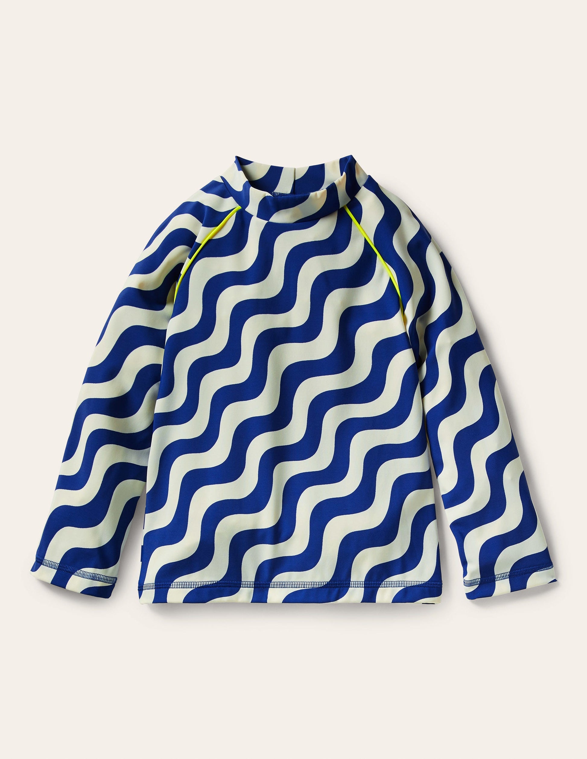 Patterned Rash Vest-Ivory/Blue Wave-2