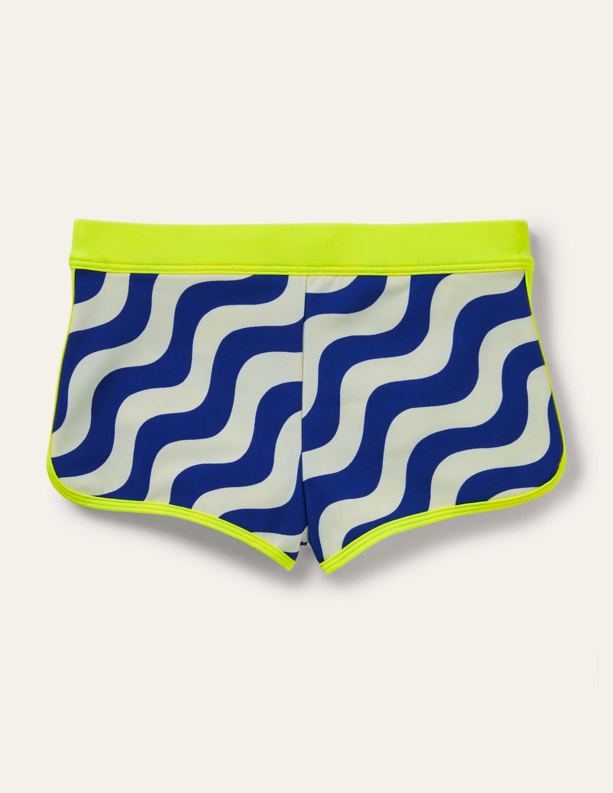 Patterned Swim Shorts-Ivory/Blue Wave - Image 3