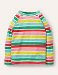 Patterned Rash Vest-Ivory/Multi Rainbow