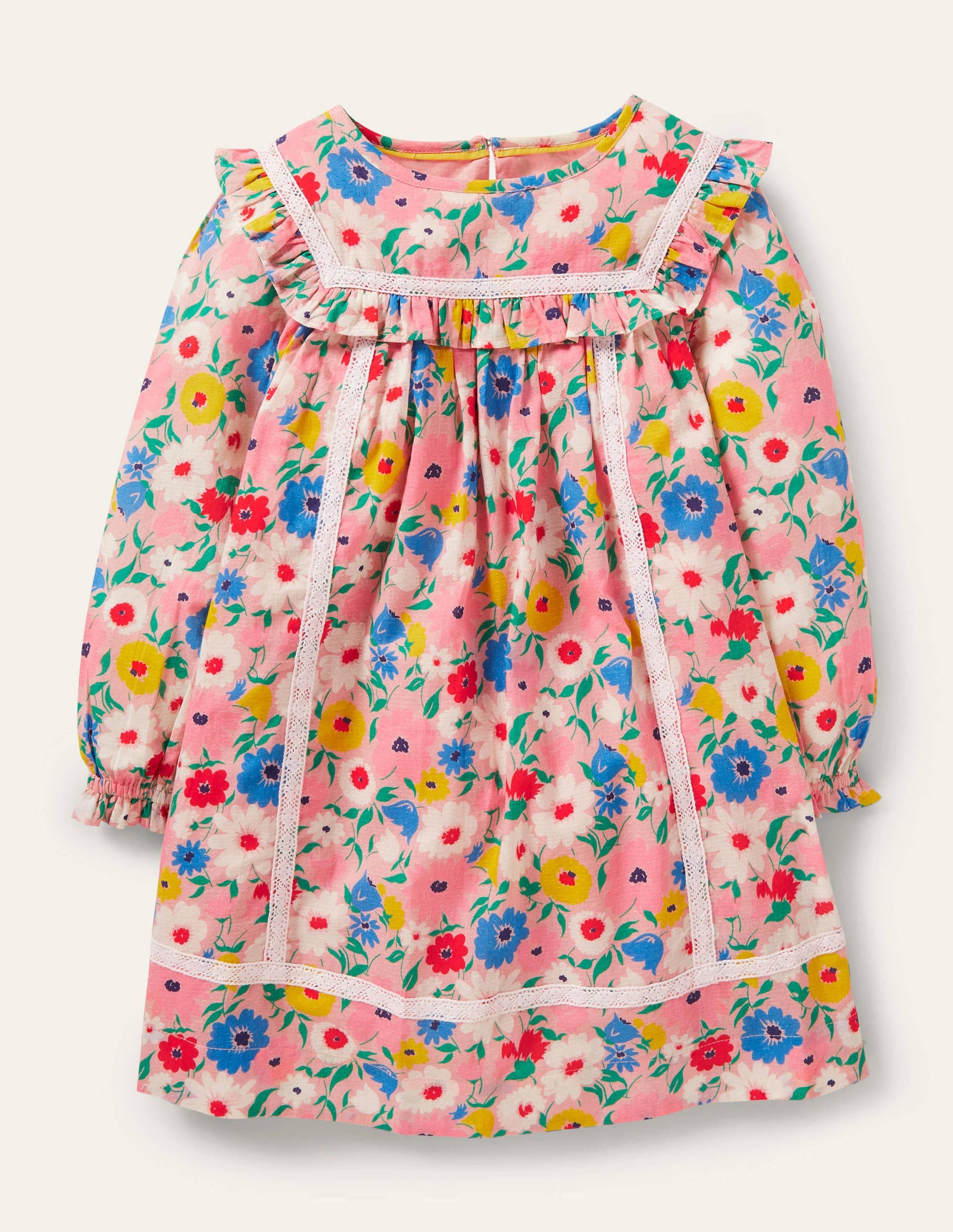 Long Sleeve Floral Dress-Boto Pink Painterly Floral-1