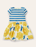 Short-sleeve Hotchpotch Dress-Sweetcorn Yellow Daffodil